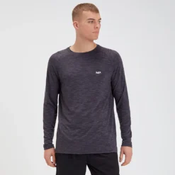 MP Men's Performance Long-Sleeve T-Shirt - Black Marl