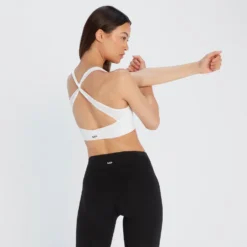 MP Women's Power Cross Back Sports Bra - White -Fitness Nutrition Store 12698476 4425049067645980