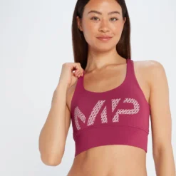 MP Women's Printed Training Bra - Plum -Fitness Nutrition Store 12715396 6925049068877876
