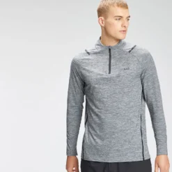 MP Men's Velocity 1/4 Zip Top - Charcoal Marl -Fitness Nutrition Store 12761679 8034870011584349