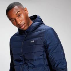 MP Men's Lightweight Hooded Packable Puffer Jacket - Navy -Fitness Nutrition Store 12790137 1834891530745353