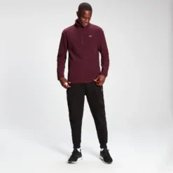 MP Men's Rest Day Fleece 1/4 Zip - Merlot -Fitness Nutrition Store 12856293 1684889987490324